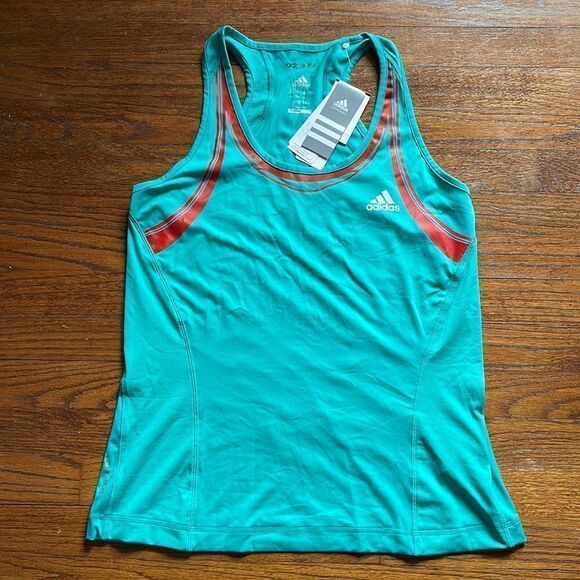 Adidas Women’s Ultra Green & Orange ClimaCool Barricade Tank NWT - Picture 1 of 5